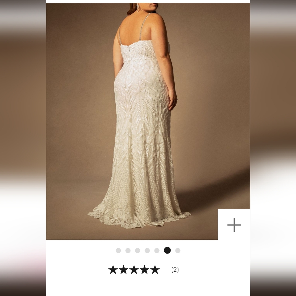 Eloquii Cream Lace Wedding Dress - Picture 6 of 7